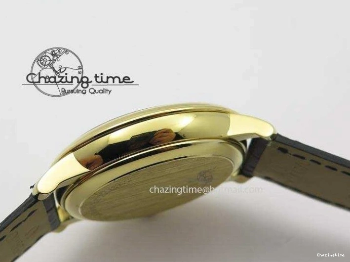 0207 De Ville MK 1:1 Best Edition YG Blue Dial On Black Leather Asian Seagull T1701 (Sec@6) Upgraded 8234